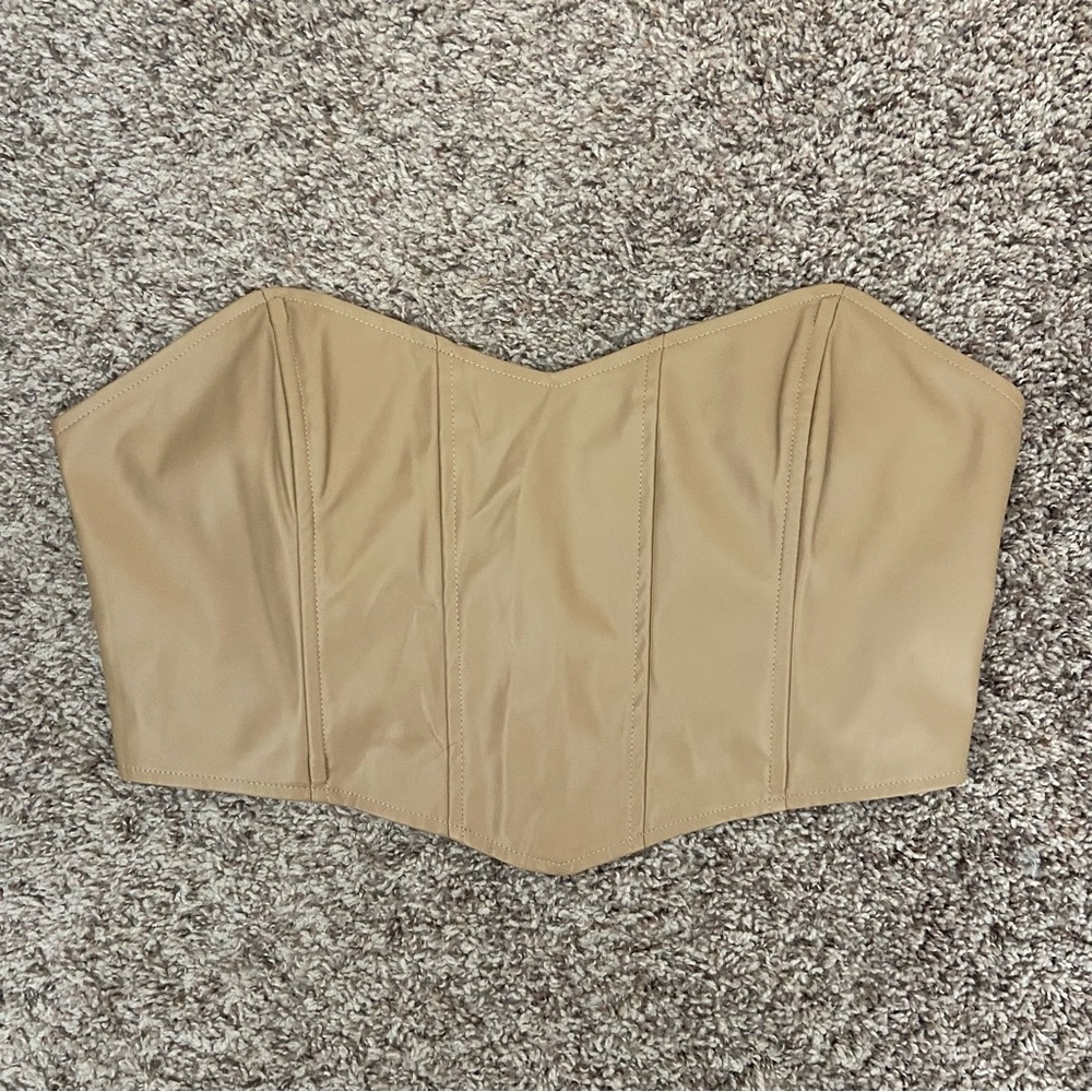 Kittenish Saloon Leather Bustier Top
